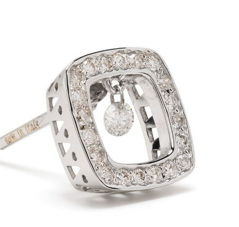 18kt white gold Vega diamond stud earrings